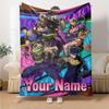 Couverture en Flanelle Personnalisable Nom Anime JJBA Impression Haute Qualité Chaude Confortable Couverture Toutes Saisons Parfaite pour Cadeaux Décoration Intérieure