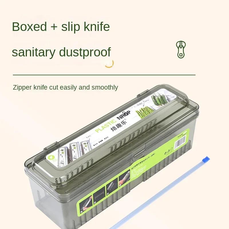 Frischhaltefolie Spender Klarsichtfolie Cutter Aufbewahrungsbox Scharfer Schneider Transparent Nachfüllbar Aluminiumhalter Küchenwerkzeug