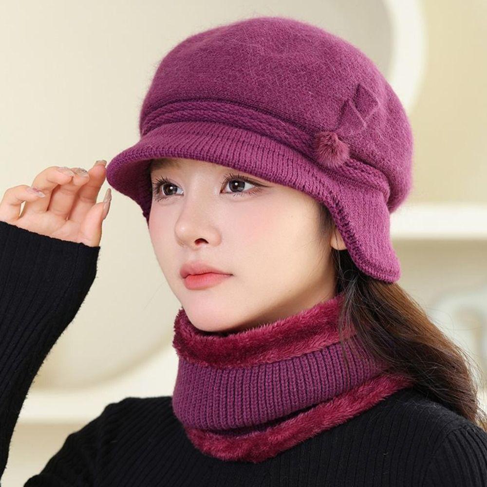 Ear Flap Hat Scarf Set Plush Lined Beanie Neck Warmer Set Gifts Winter Hat Set  Winter Wear