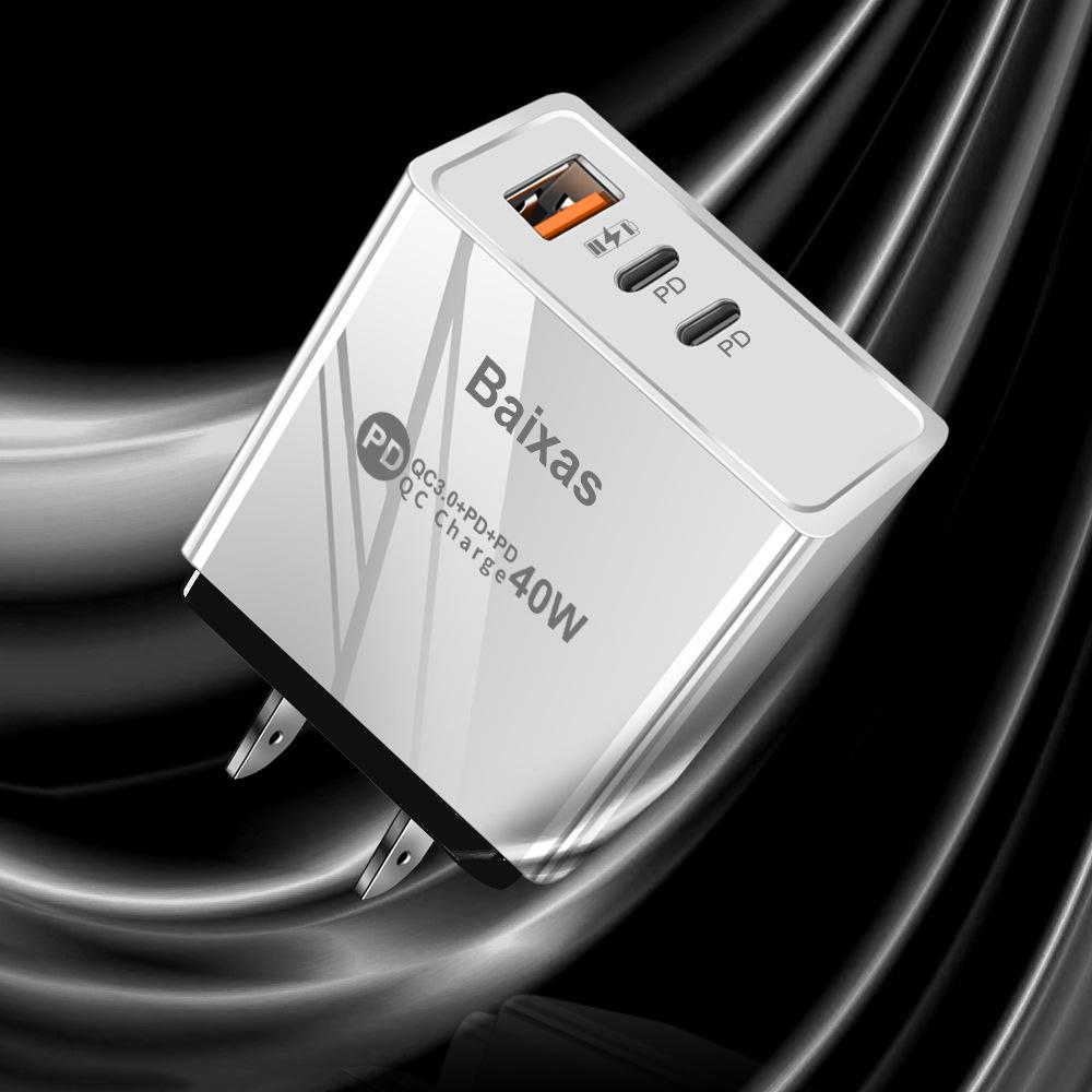 Universal Power Adapter Charger for US/EU/UK - 1U+2PD Standard.