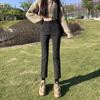 Trendy Women's High Waist Velvet Slimming Straight-Leg Jeans for Winter
