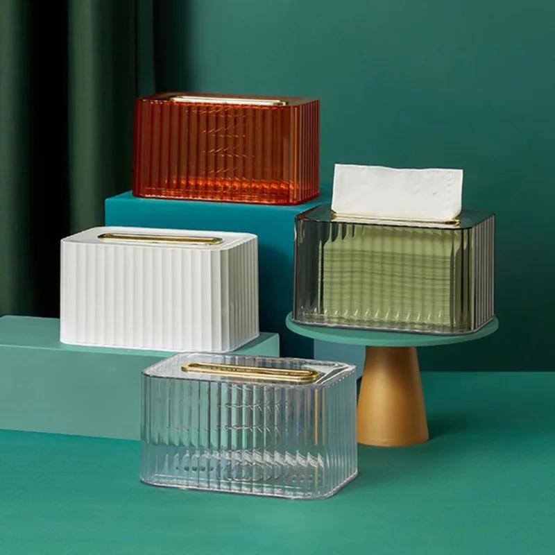 Fashion Tissue Case Bottom Hole Tissue Box Anti-dust Anti-aging Desktop Decoration Tissue Container