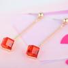 1 Pair Women Fashion Long Dangle Rhinestone  Earrings Eardrops Jewelry for Wedding