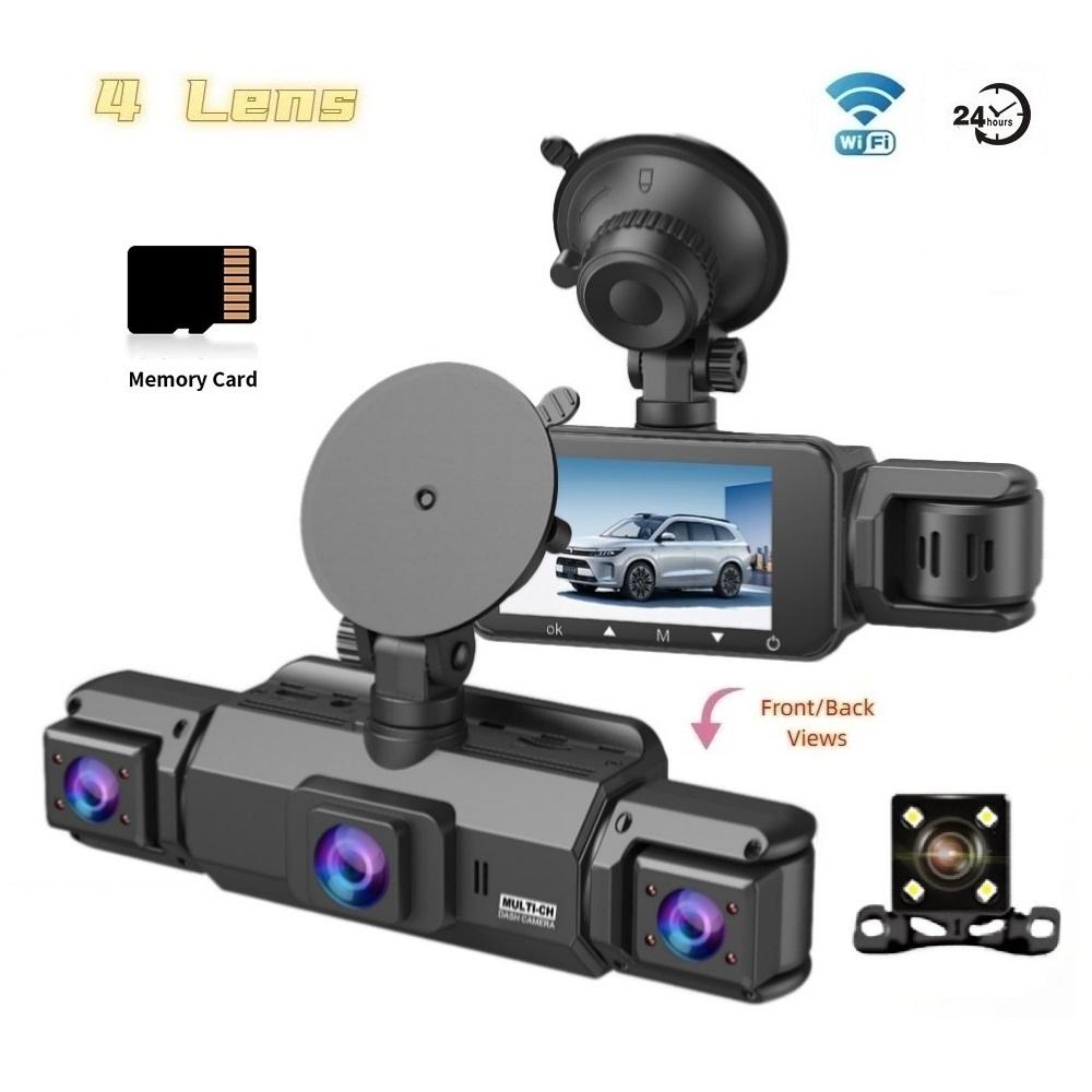 Cámara de salpicadero para coches 4 canales Caja negra WiFi Cámara de conducción FHD 1080P Visión nocturna Grabación en bucle Accesorios para coche