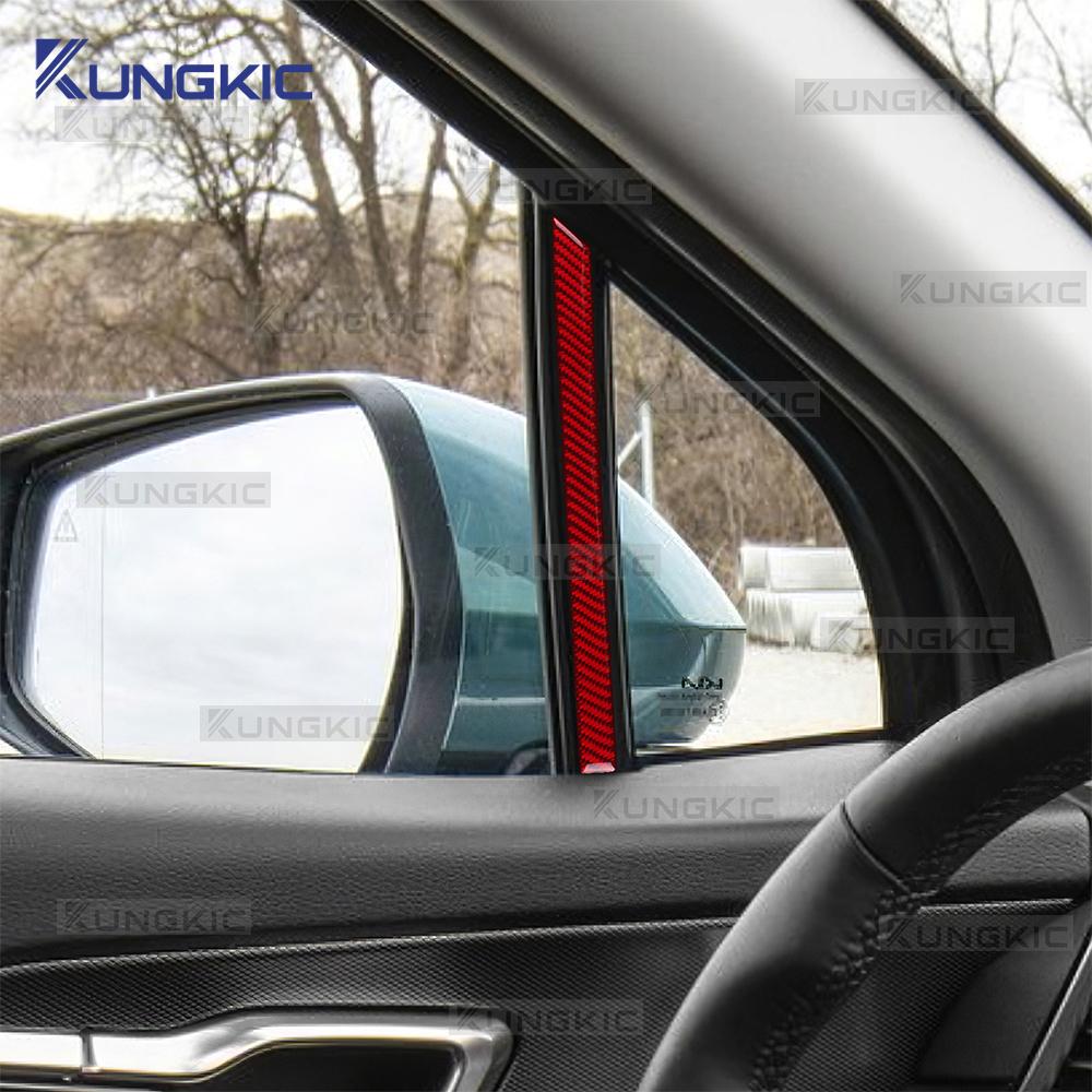 Real Soft Carbon Fiber Sticker For Kia Sportage NQ5 2022 2023 2024 2025 LHD RHD Car A-pillar Side Decor Trim Accessories