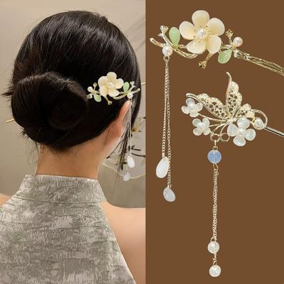 3 STÜCKE Neue chinesische Art High-End Haarnadel mit antikem Charme, Su-Blumen-Haarnadel, vielseitiges Temperament und Nischenstil