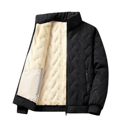 Erkek Outdoor Sıcak Ceket Polar Astarlı Sıcak Ceket Kış Dik Yaka Dolgulu Kalınlaştırılmış Ceket