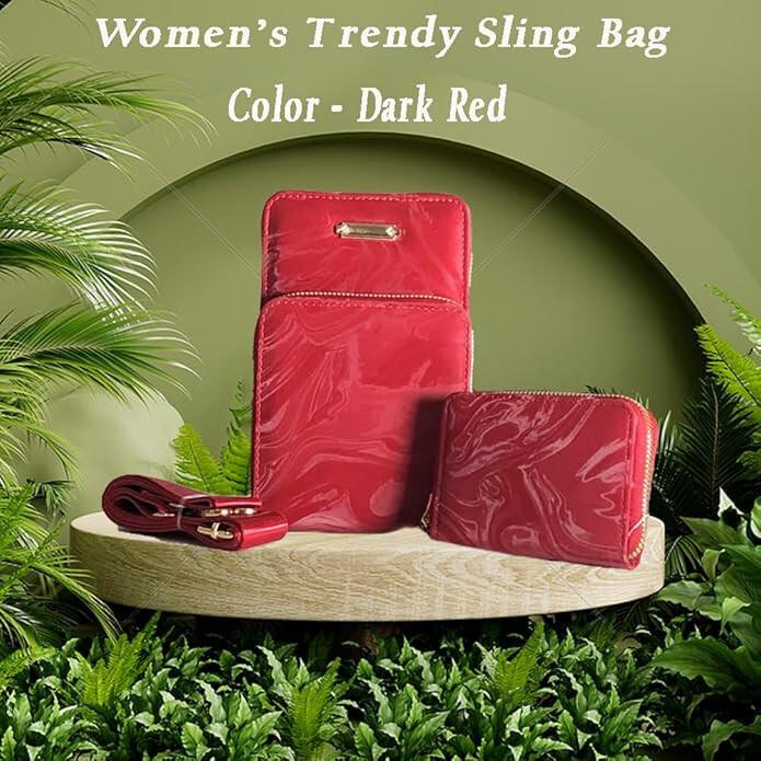 

RSINC Жіноча сумка-слінг для мобільного телефону 2 відділення 3 кишені та 4 слоти для карток Червона B0DSSSHMTQ