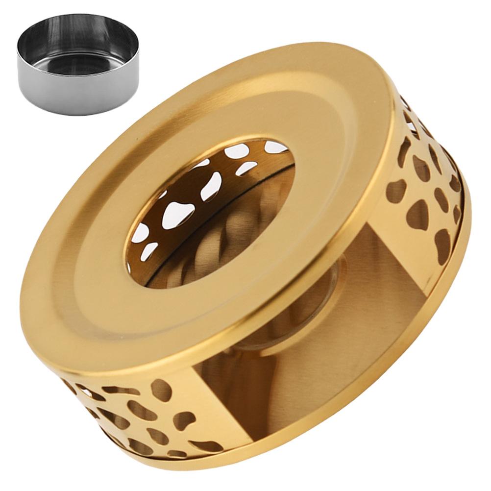 

1 шт. Нагревательная подставка из нержавеющей стали Подогреватель для чая Подогреватель для чайника Металлическая основа Полое исполнение Чайная плита Подогреватель для молока Пища 15.00X15.00X5.50CM золотистый