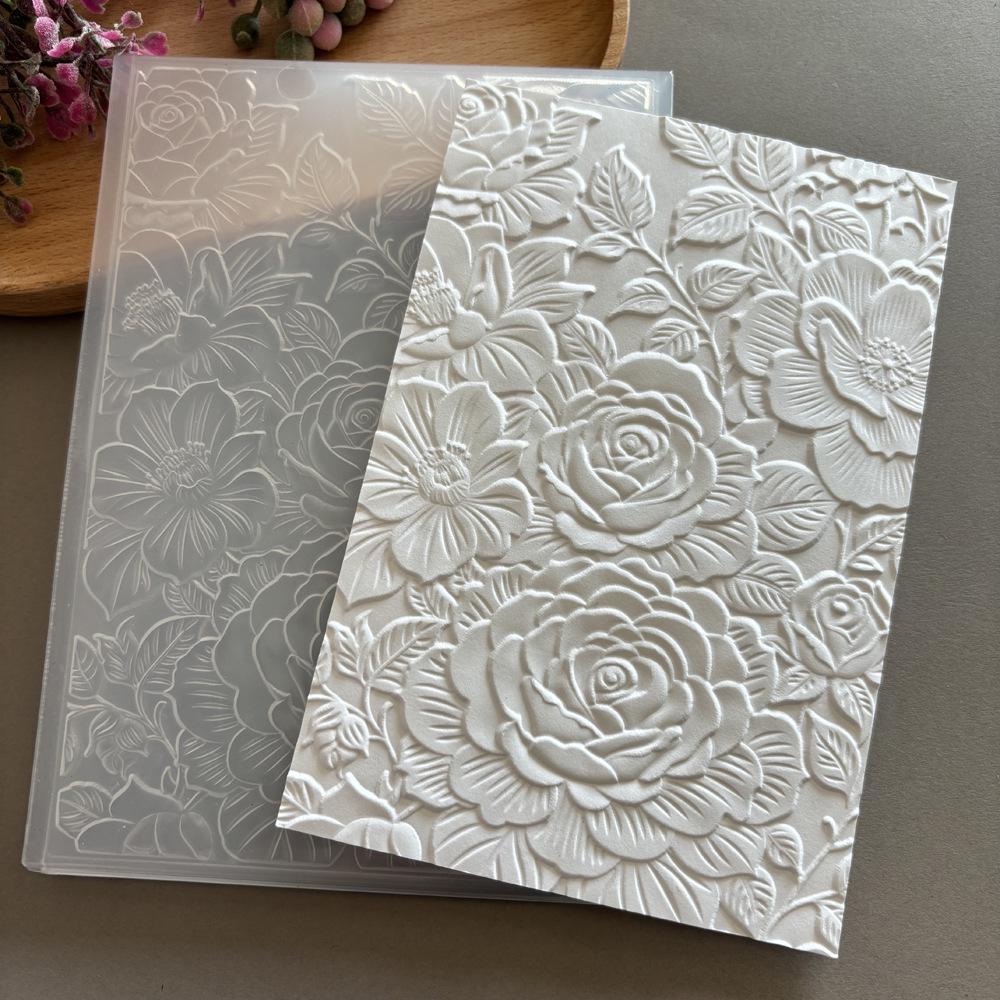 3D Embossed Flower Texture Plastic Mold Stamp YA-86