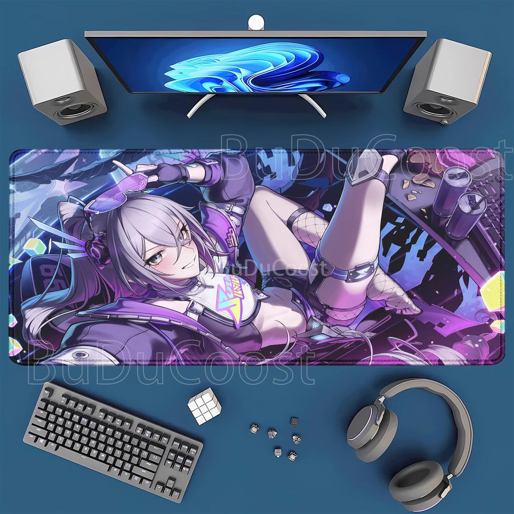 HSR Silver Wolf LV Honkai Star Rail Large XXL Mouse Mat New Nonslip Keyboard Anime Girl Kawaii Mouse Pad PC Gaming Desk Mat