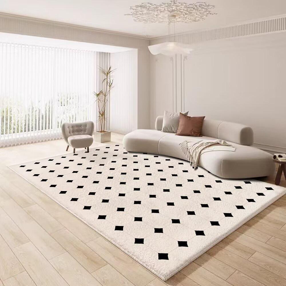 1PC Wabi-Sabi Living Room Carpet Imitation Cashmere Non-Slip Carpet Light Luxury Deluxe Family Bedroom Bed Blanket 60X160CM(2X5.25FT