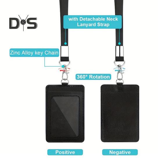 2 stk kortholder Klar uttrekkbar ID-kortholder med klipsemerke Spole ID-kortholder med karabinnøkkel