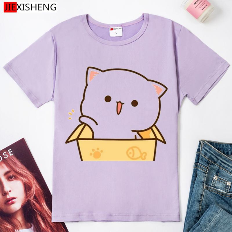 Cute Kawaii Funny Cartoons Print Women T Shirt Summer Short Sleeve Round Neck Harajuku Tee Casual Tops Female Clothes