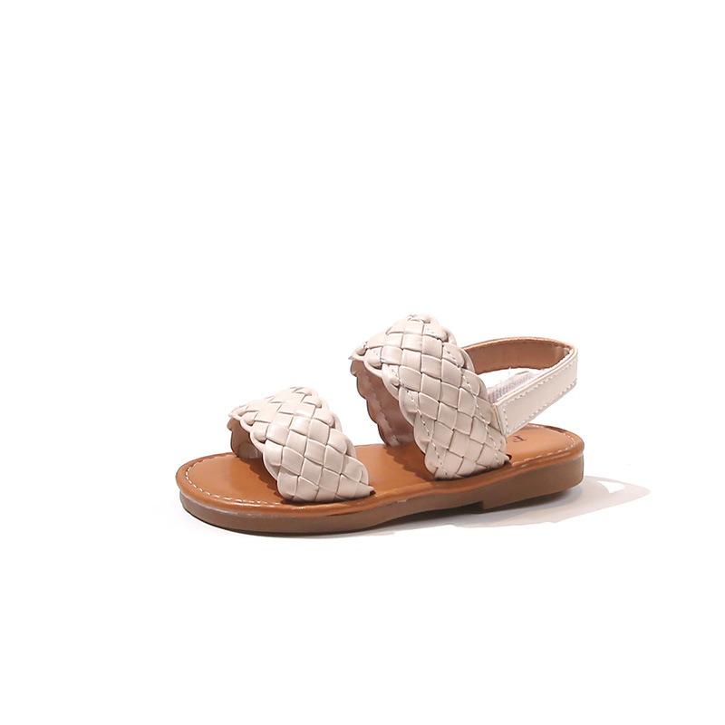 Korean Style Summer Kids Open Toe Woven Beach Sandals For Boys And Girls