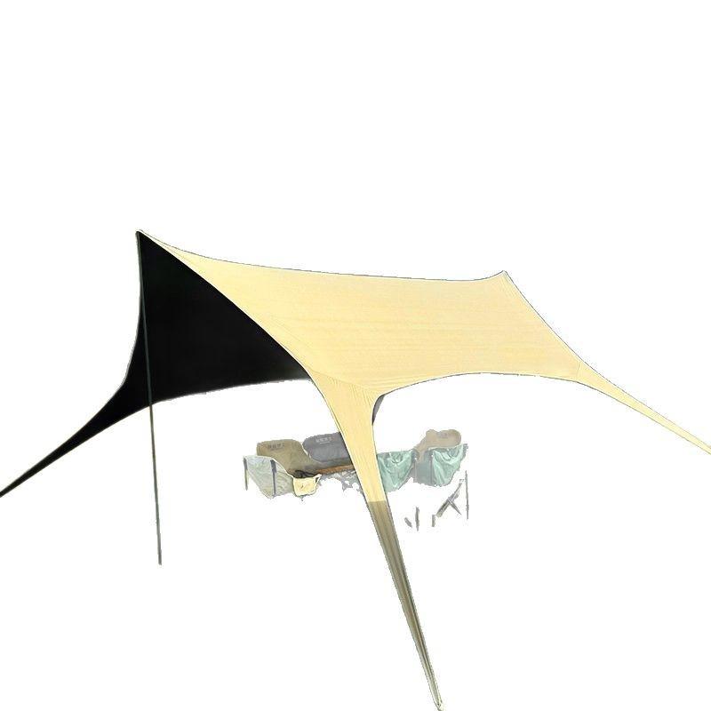 Hexagonal Waterproof Camping Canopy Tent with Sun Protection and Black Glue Coating