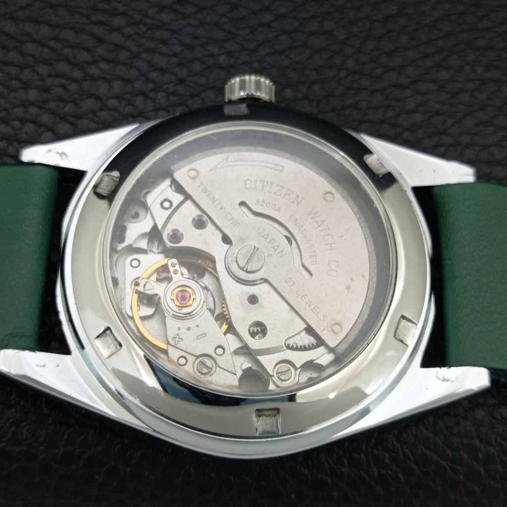 VINTAGE REFURBISHED CITIZEN AUTOMATIC 8200 JAPAN MENS GREEN DIAL WATCH a447163-1