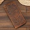 Men's Zip Long Wallet Natural Cow Skin Purse Leather Credit Bank Card Cash Cell Phone Wallets Men Women Male High Quality