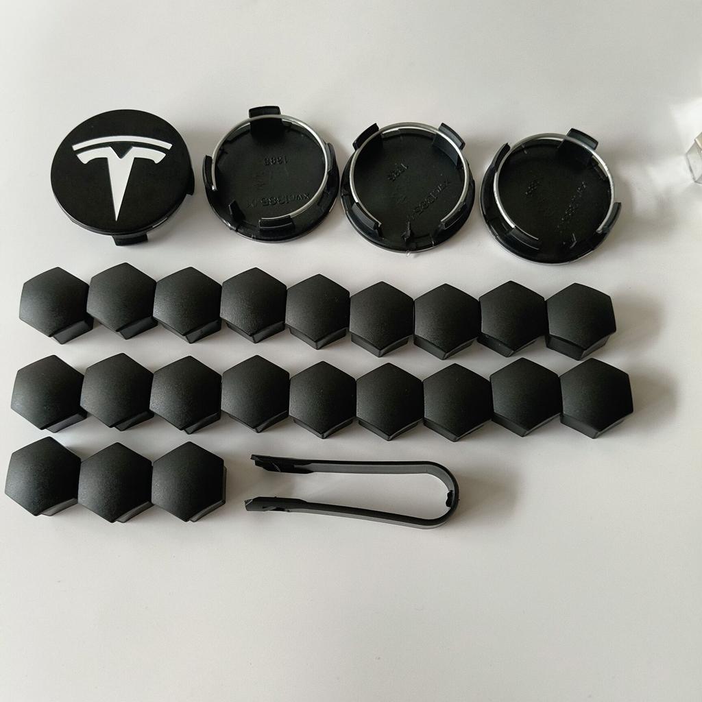 DQVFC1 56MM 5 Pièces 27 Pièces 31 Pièces Pour Tesla Model3 S/X Y Cache-Moyeu de Roue Jante Cache-Centre de Roue Accessoires de Décoration Cybertruck Roadster