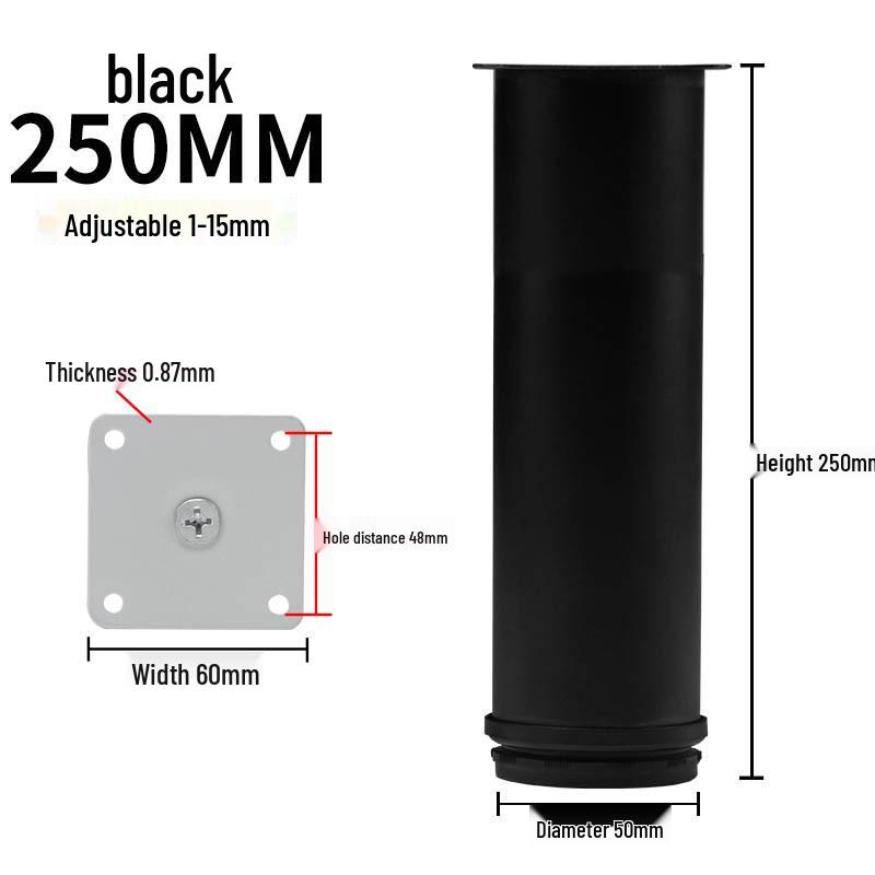 Thickened Stainless Steel Adjustable Cabinet Legs - Furniture, Sofa, Coffee Table Support Legs, Round Tube Design.