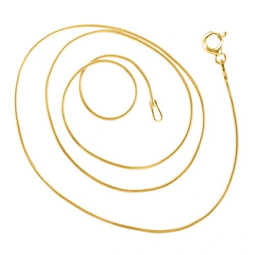 Złoty Łańcuszek 40 Cm Żmijka Snake Linka Pozłacany Delikatny Srebro 925