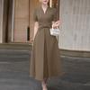 ZANZEA Women Elegant V-Neck Casual Short Sleeve Dress