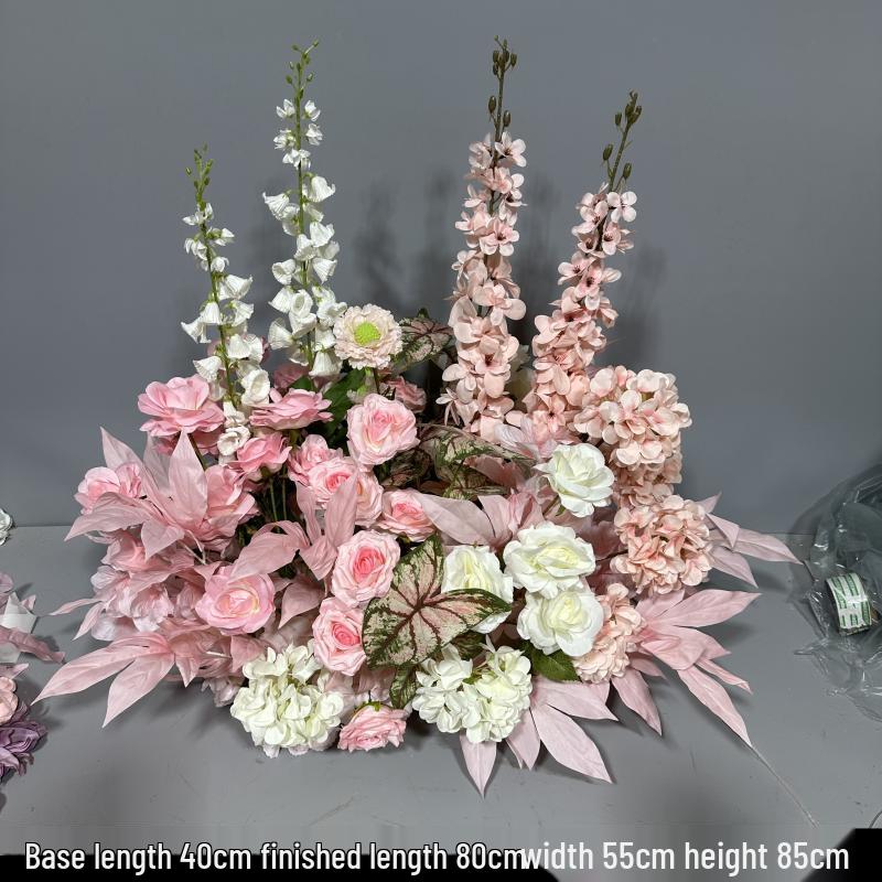 Розовые Цветочные Ряды Свадебные Украшения: Искусственные цветы для свадебных залов, помолвок и банкетов