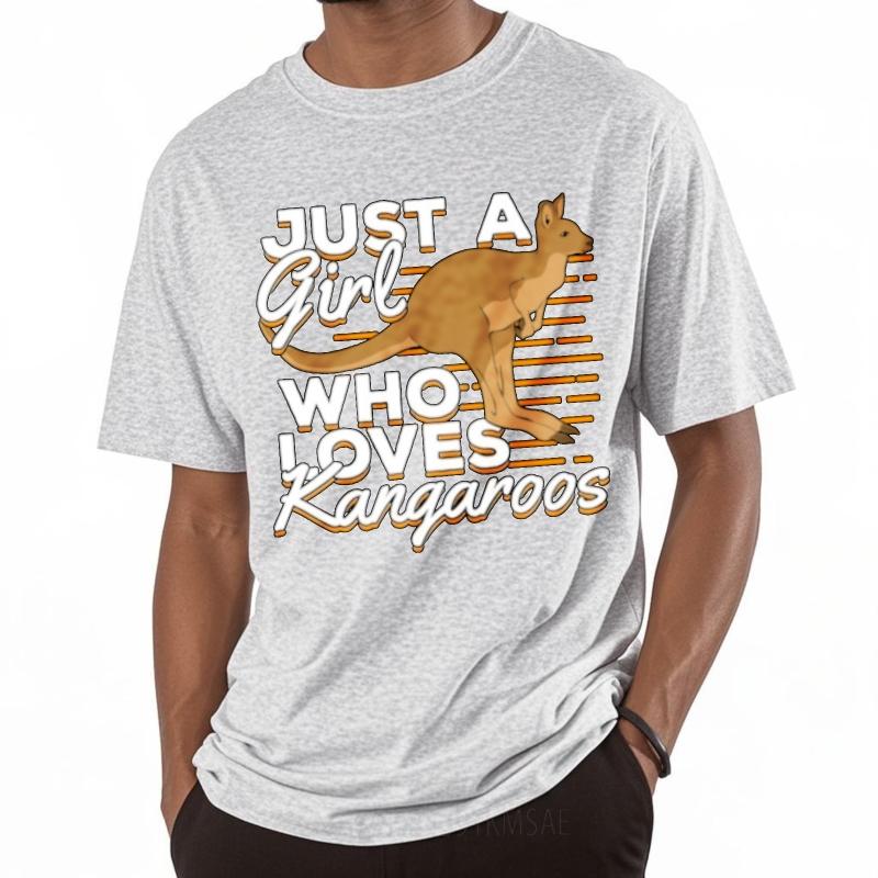 Comfortable Teeshirt O Neck Tshirt Vintage Just A Girl Who Loves Kangaroos Everyday For Him Tee Shirt Rock Tshirt Crew Neck