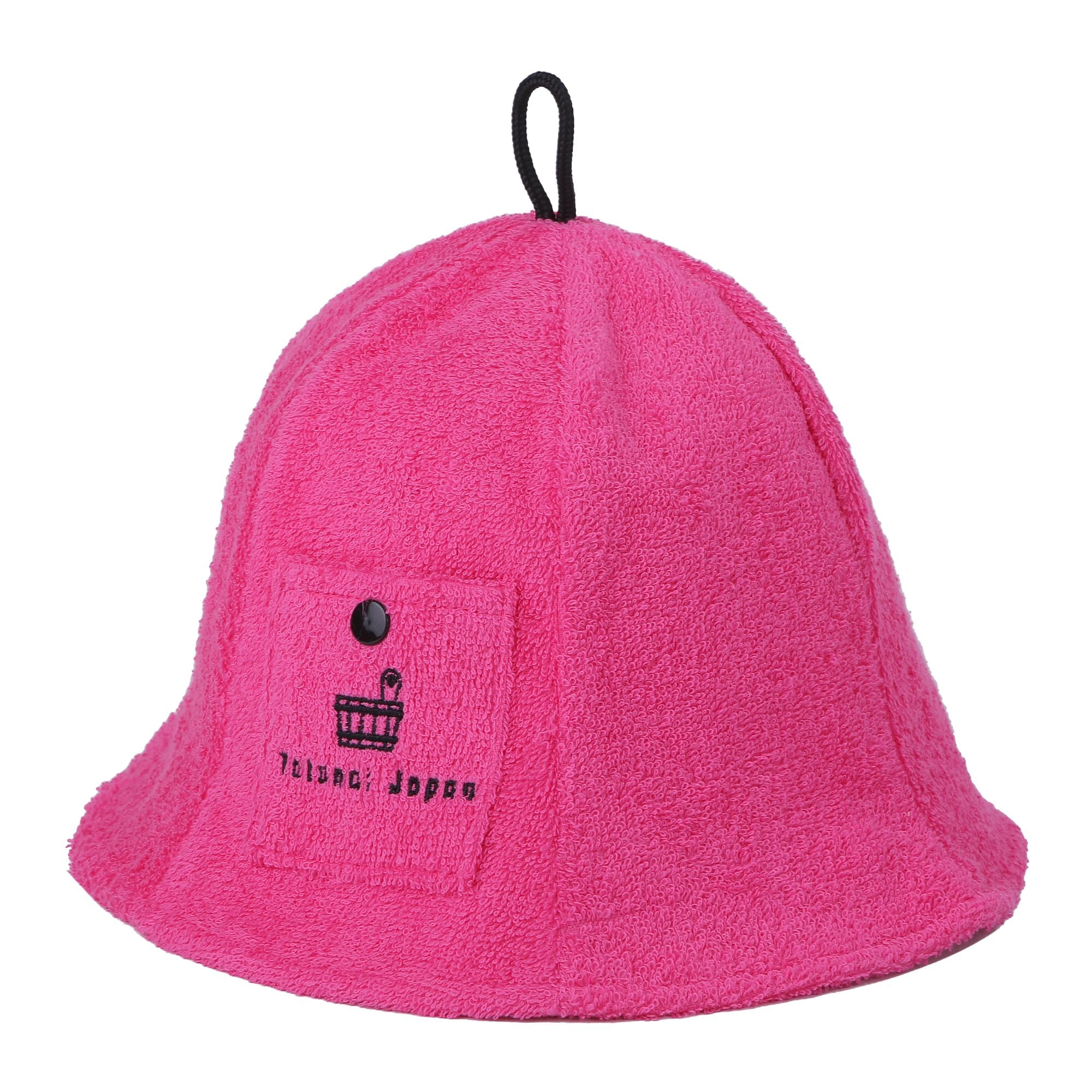 

Cotton Towel Sauna Hat Deep Prevents Key Hair Unisex [Totonoi Japan] - Cute, Stylish, Quick-Drying, Fit, Overheating, Pocket, Care, (Pink) розовый