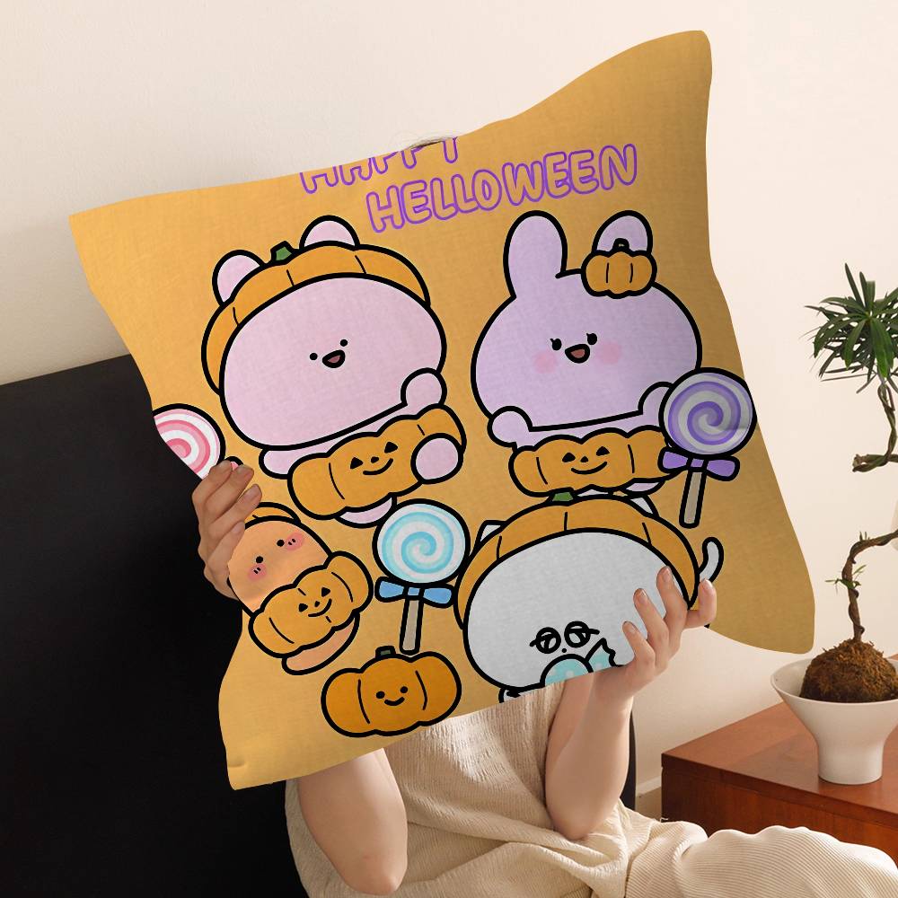 A-Asamimichan Cushion Cover Car Throw Pillow Case For Sofa Car Christmas Gift 40x40cm 45x45cm