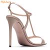 Fashion Black White Nude T-tied Buckle Sandals Stiletto Heel Open Toe High Heels Sexy Fashion Women Sandals Slingback Summer Shoes