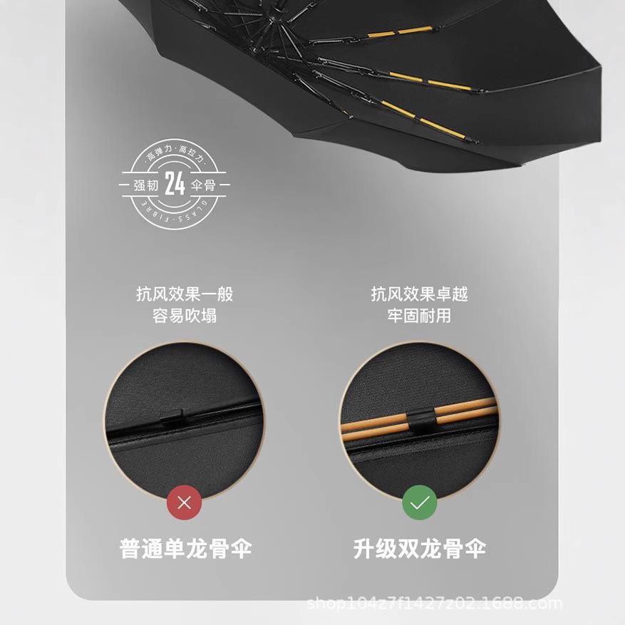 11 Bone Automatic Folding Umbrella Men's Reinforced Thickened Wind Resistant Women's Sun Umbrella Sunscreen and UV Protection