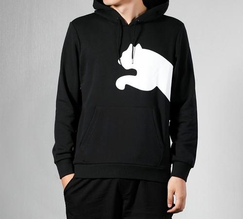 PUMA Puma Cougar Large Logo Knitted Hoodie Men’s Black