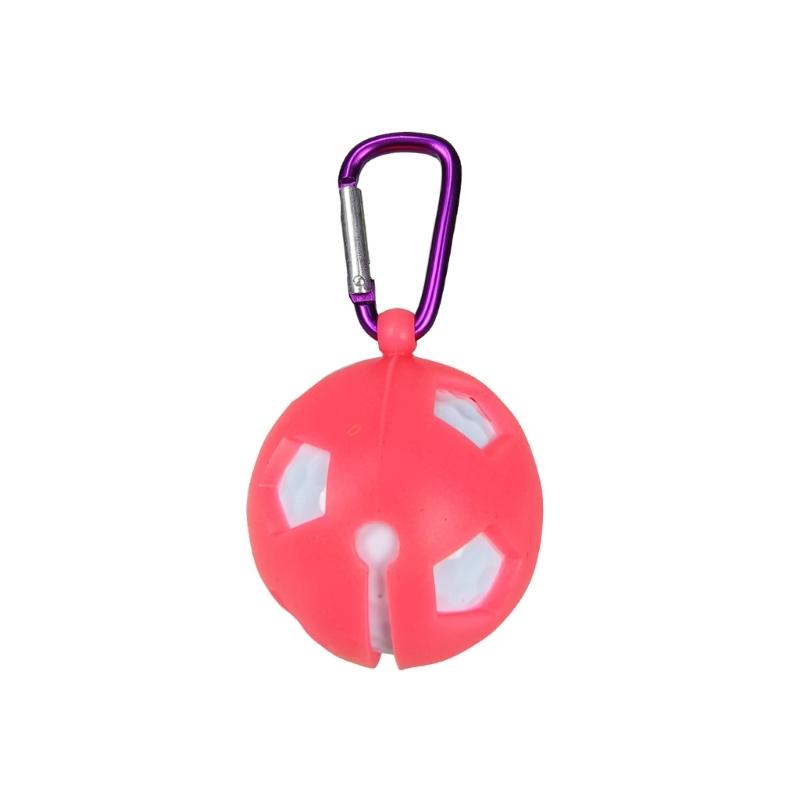 Silicone Golf Ball Holder Protective Bag with Aluminum Hook Golf Ball Storage Sleeve Waist Holder Golf Accessories