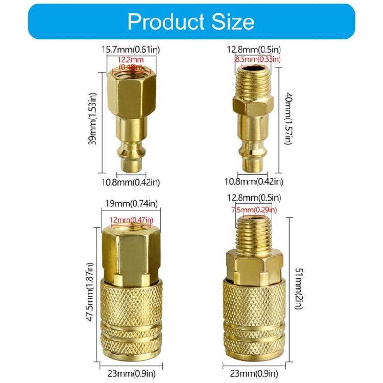 Quick Release Coupling Adapter Quick Coupler Tool Air Line Hose Fitting Quick Connect Air Hose Fittings Easy to Use
