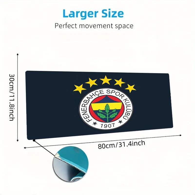 Fenerbahce Druck Kissen Rutschfest Laptop Tablet Großes Mauspadd XXL Matte Mini-PC Spielmatte Mit Verriegeltem Rand