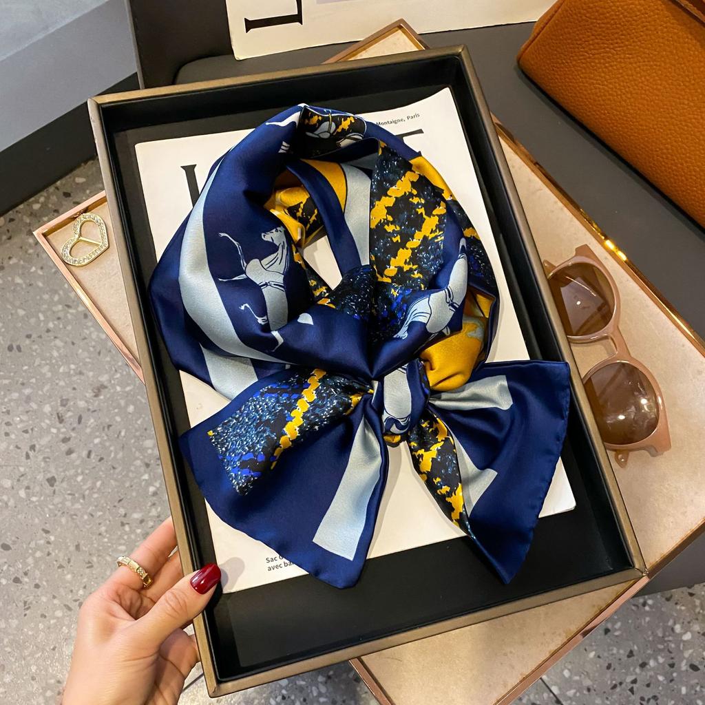 Long small silk scarf women's spring and autumn versatile thin and narrow scarf with shirt, foreign style fashion headband, new decorative silk scarf