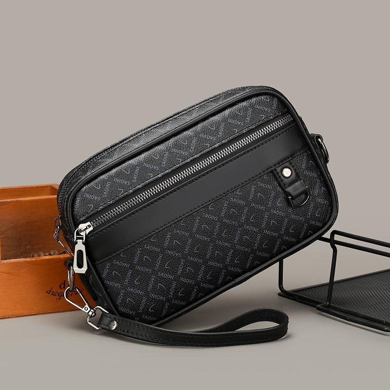 Business Style Men's Bag High Quality PU Leather Man's Handbag Shoulder Bag Multi-Functional Men's Hand Bag With Waist Strap Sac