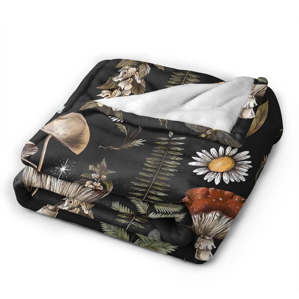 Super Soft Blanket Decorative Dreamy Forest Mushroom Throw Blanket Flannel Bedspread For Couch Chair Sofa Bed Pattern Sofa Bed