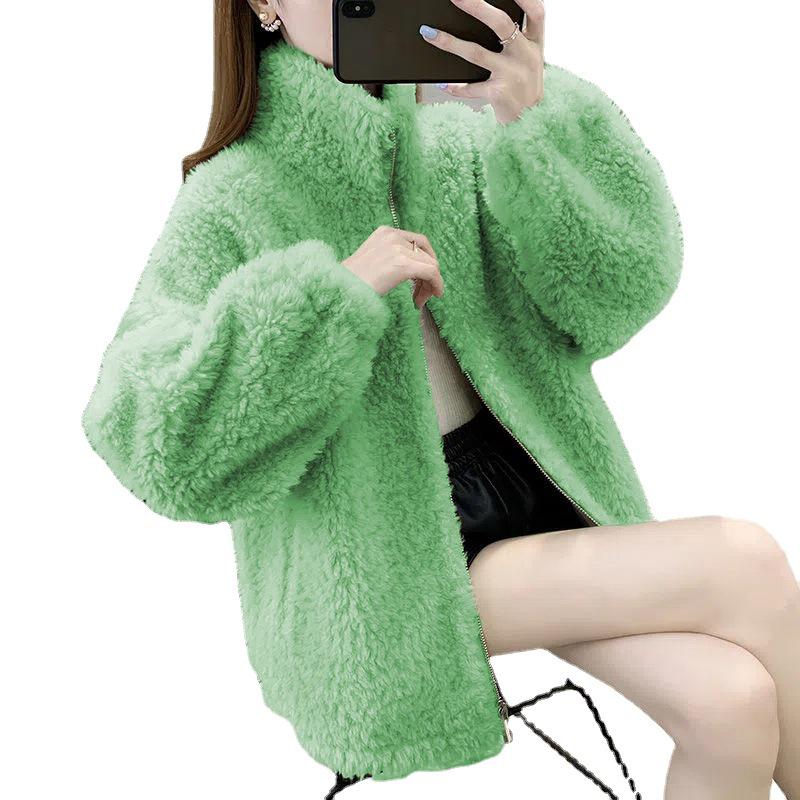 Dámská zimní oboustranná fleecová bunda: Hustý stojáček, hřejivý kardigan na zip