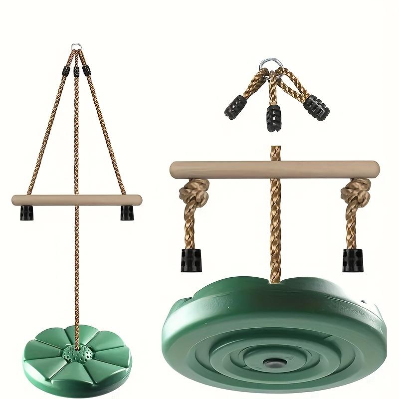

Outdoor Adventure Set: Round Swing, Slide, Monkey Bars, and Ninja Training! зелёный