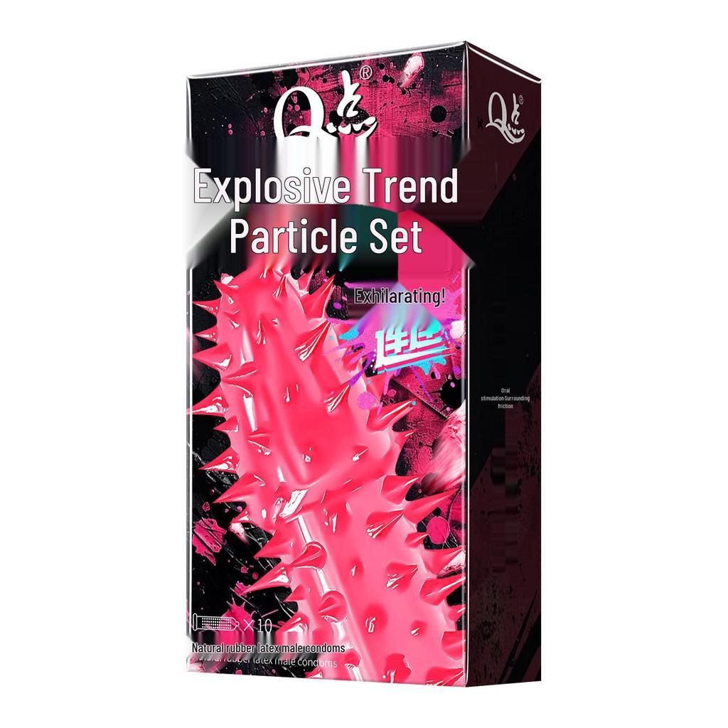 Q Point Thorn Set: Erotic Couples' Condoms with Large Particles, 2pcs/pack