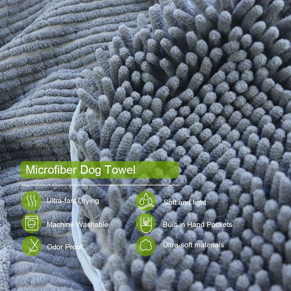 Best Quality Custom Fast Absorb Cleaning Absorbent Pet Towel Pet Bath Towel Pet Ultra Microfiber Chenille Dog Bath Dry Towel