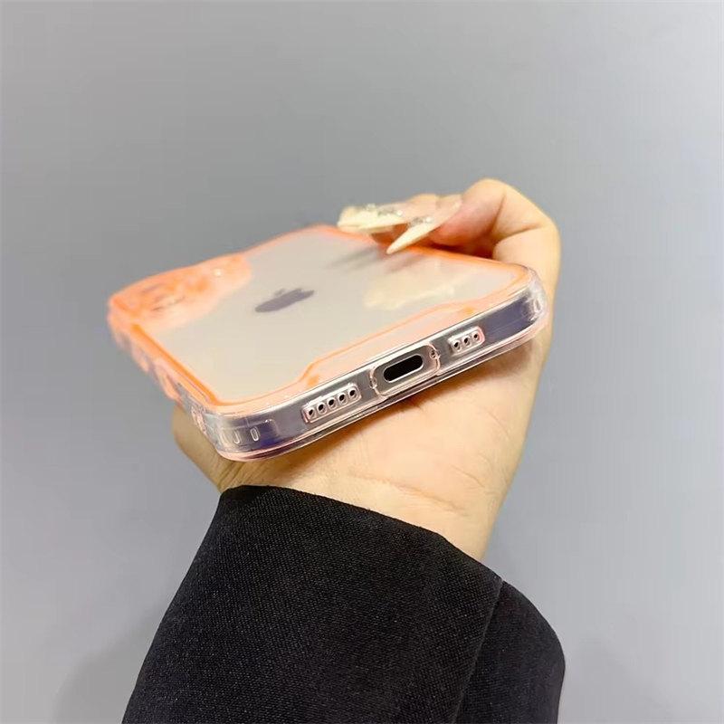 Leuchtende Neon fluoreszierende transparente Hülle für iPhone 16 Pro Max 15 14 13 12 11 XR XS X Kameraschutz weiche stoßfeste Abdeckung