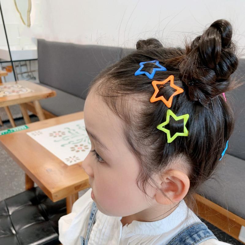 Dernier Ensemble d'Épingles à Cheveux Métalliques Géométriques Étoile Petites Filles Bébés Enfants Accessoires Barrettes Pince à Cheveux Coiffure