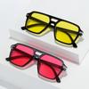 New Square Retro Double Beam Sunglasses for Women Trendy and Versatile Outdoor Fashion Sunshade Sun Glasses for Men Uv400