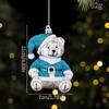Christmas Bear Ornaments Glitter Electroplated Bear Santa Claus Outfit Xmas Tree Hanging Pendants Home Holiday Party Decor Gift