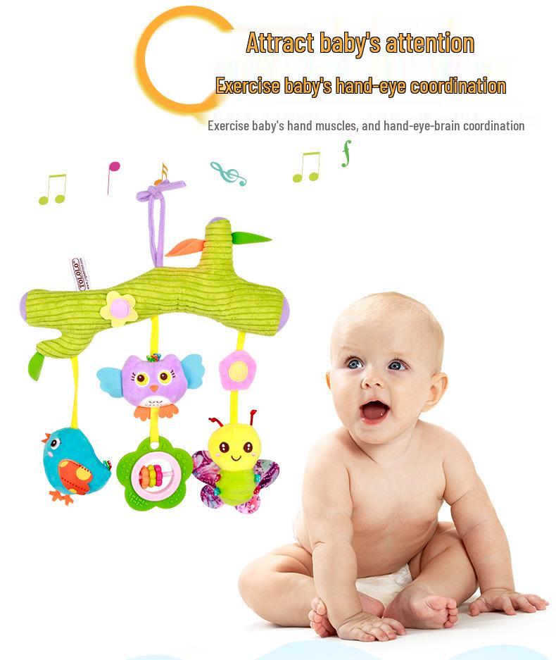 Happy Monkey Teether & Rattle Plush Crib Toy