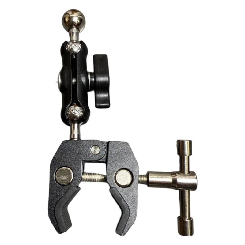 Aluminum Clamp With Double Ball Head Clamp 1/4inch Threaded Video Mount for Action Camera Monitor LED Light Accessories