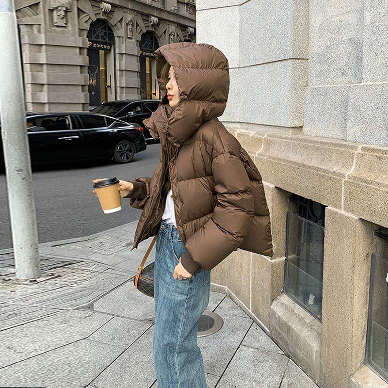Short down padded jacket 2025 new small winter coat hooded padded jacket thickened bread padded jacket